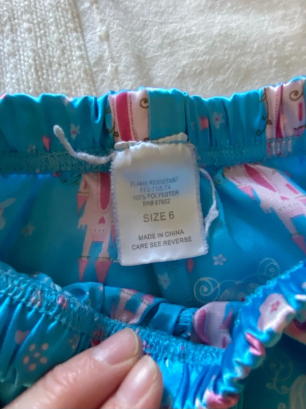 Girls' 6 Aqua Blue Kitty and Castle Silky Pajama Pants - 2-Pack